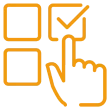 Checkbox selection icon with finger