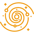 Abstract orange spiral on black background